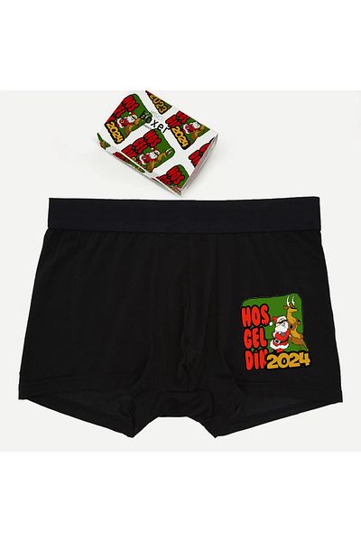 modacix Men's New Year's Gift Boxers with Deer - Welcome 2024 Design Boxed