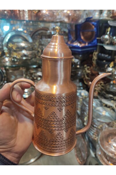 Ustası Antepte Üzüm Desenli Bakır Yağdanlık 0.5 Lt