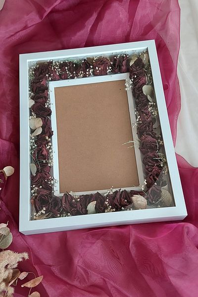 Verda Çerçeve Rama de amintiri de 30x40 cm cu trandafiri reali!