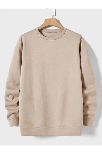 Mad&Calf Ανδρικό φούτερ Basic Crew με λαιμόκοψη 3 κλωστών χωρίς ραβδώσεις