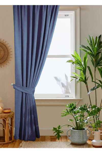 home color home ستارة خلفية مخملية على شكل قرص العسل باللون النيلي مقاس 140 × 260 برباط إضافي مخيط بشكل عادي