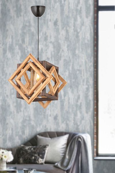 BCD TASARIM AYDINLATMA Universe Wooden Pendant Lamp - Chandelier Model