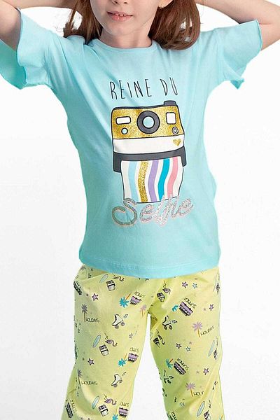 Arnetta Selfie Blue Girl's Pajama Set