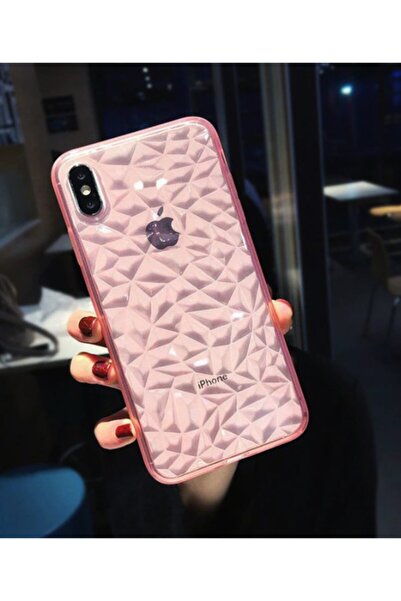 Molly Iphone Xs Max Uyumlu Pembe Kristal Şeffaf Silikon Kılıf