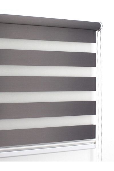 buperde Dark Gray Eco Zebra Roller Blind