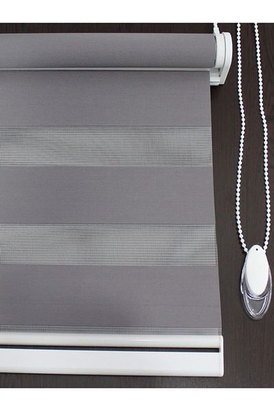 buperde Dark Gray Eco Zebra Roller Blind
