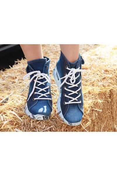 StarBlueMooN Kadın Mavi Kot Bot