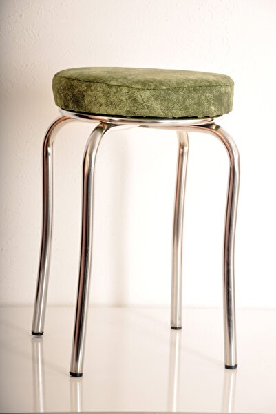 yılmaz masacılık 2 Adet Yeşil Silinebilir Kumaş Profil Tabure Metal Tabure Mu...