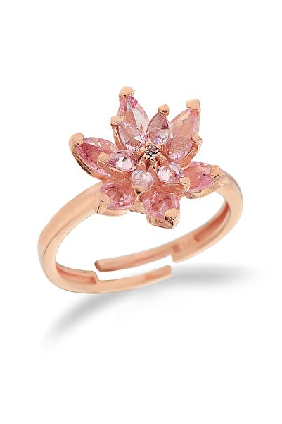 Argentum Concept 925 Ayar Gümüş Pembe Lotus Çiçeği Yüzük - Y023401