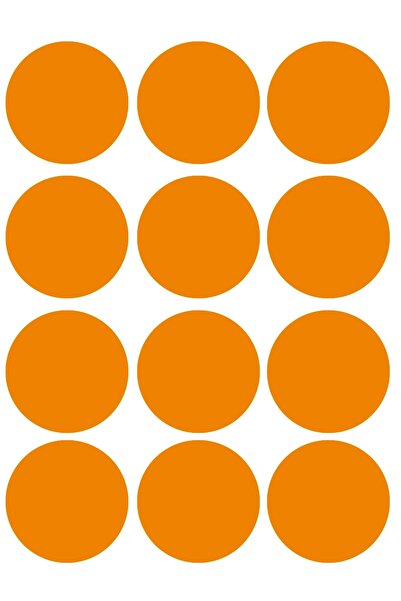 TELLGRAF Phosphorescent Orange Colored Round Sticker (2,5X2,5 cm)