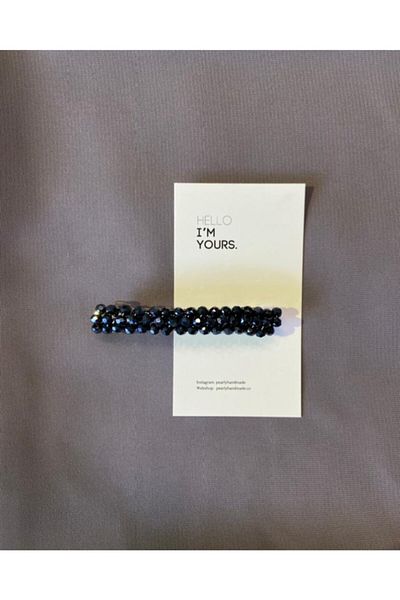 Pearly Handmade Μίνι Μπλε Ναυτικό Κρυστάλλινο Κλιπ Κλιπ Μαλλιών