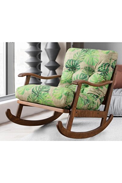 YASÜ Sallanan Sallanır Koltuk Deve Tabanı Deseni Ahşap Baba Emzirme Kitap Kol...