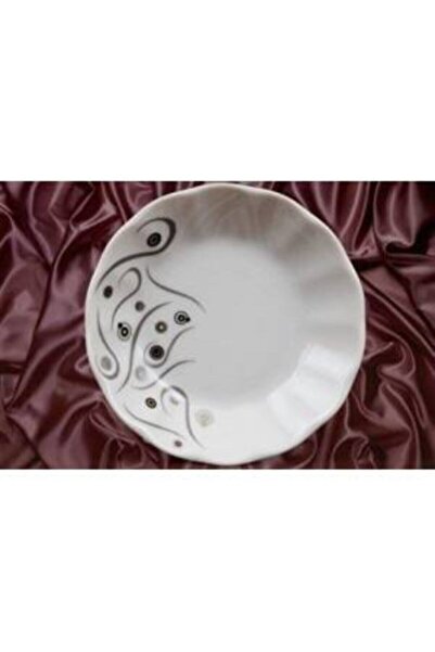 Porland طبق شاي أسود أبيض ياكاموز موديل 12 قطعة