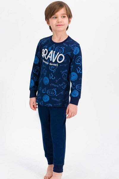 ROLY POLY Rolypoly Who Me Bravo Navy Blue Boy's Pajama Set