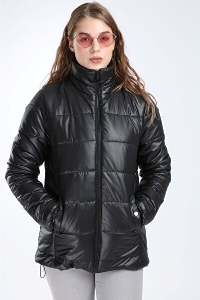 Cristina Şişme Siyah Mont Midi