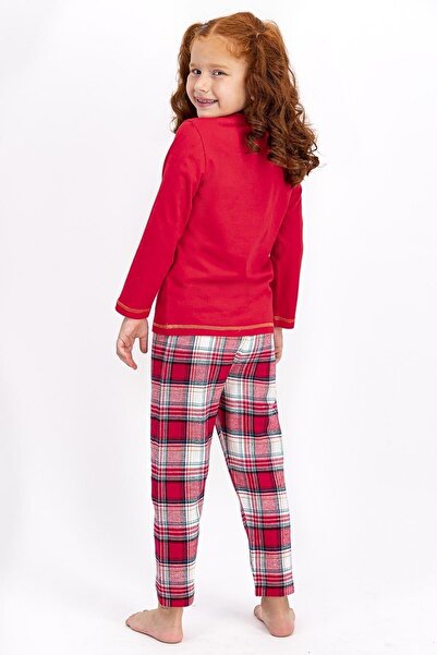 Arnetta Girl's Light Red Little Bear Pajama Set