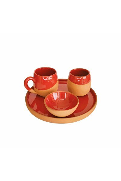 Avanos Sunumluk Toprak Kahve Fincan Takımı Tek Kişilik (EL YAPIMI)