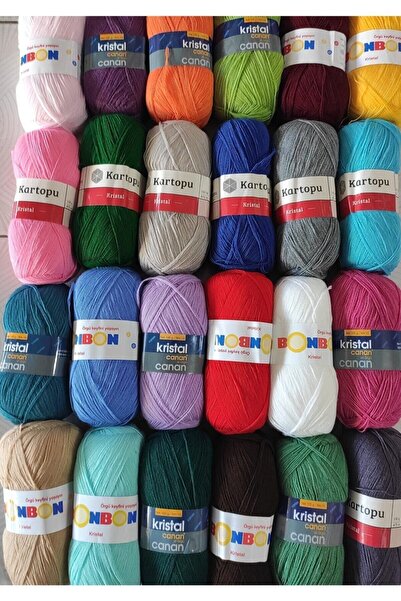 NAKO 24 штук Bonbon Crystal Polos змішаних кольорів набір ниток для ручного в'язання