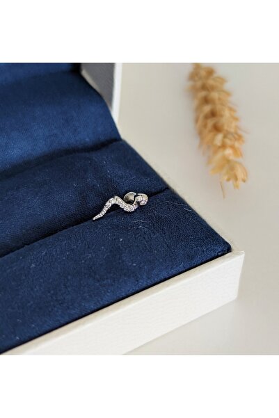 SU PERİSİ TAKI BİJUTERİ Cerrahi Çelik Zirkon Taşlı Gümüş Yılan Piercing , Tragus
