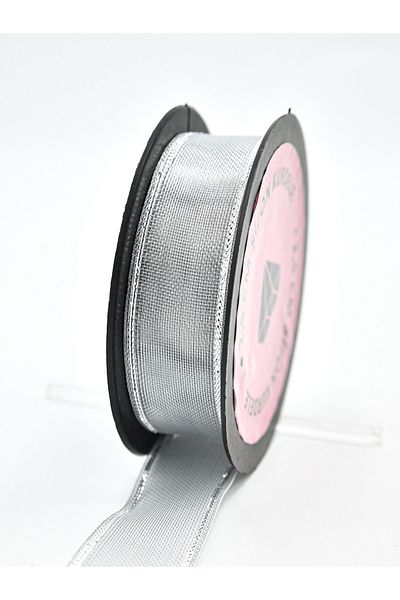 E Elmas Ασημί Glitter Κορδέλα σιφόν (2,5cm-20m)