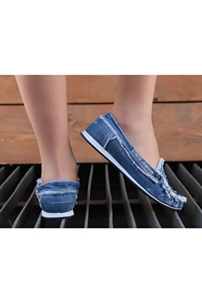 StarBlueMooN Kadın Mavi Kot Babet