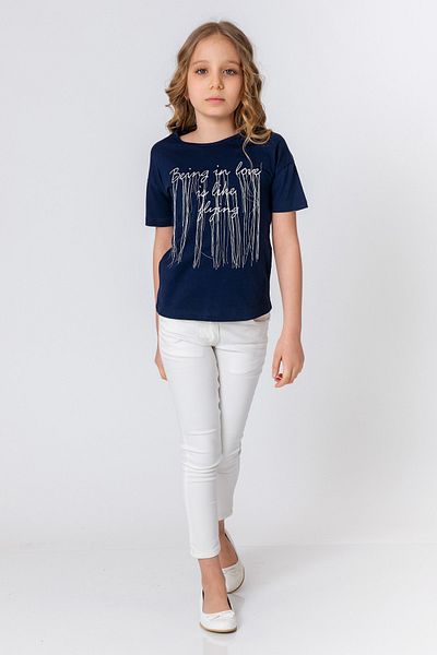 incity Girl's Navy Blue T-Shirt