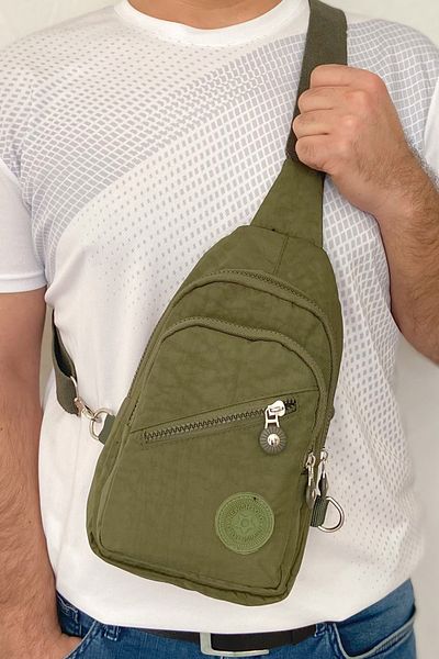 Lederax Ld51 Crinkle υφασμάτινο λουράκι διπλής όψης Τσάντα στήθους Bodybag