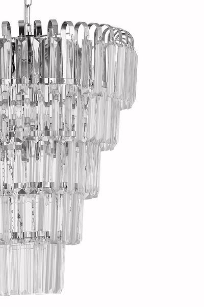 Çakır Aydınlatma Şelale 40 cm 5 Layer Crystal Stone Chrome Silver Pendant Lamp Chandelier - Çakır Avize