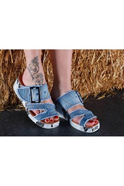 StarBlueMooN Women's Blue Denim Sandals