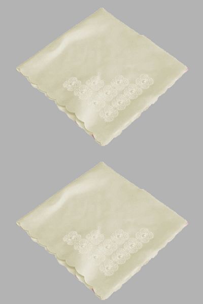 Çeyizci Needle Lace 2-pack Satin Bundle - Cream