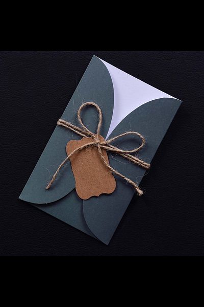 Dekorden Smoked Wicker String Invitation Envelope