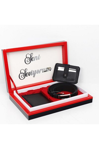 MaveraShop Wallet, Belt, Card Holder Set in Luxury Box