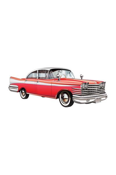 Tilki Dünyası Red Classic Car Wall Sticker