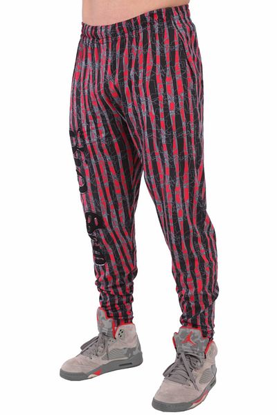 Big Sam Men's Red Shalwar Cut Slim Leg Sweatpants