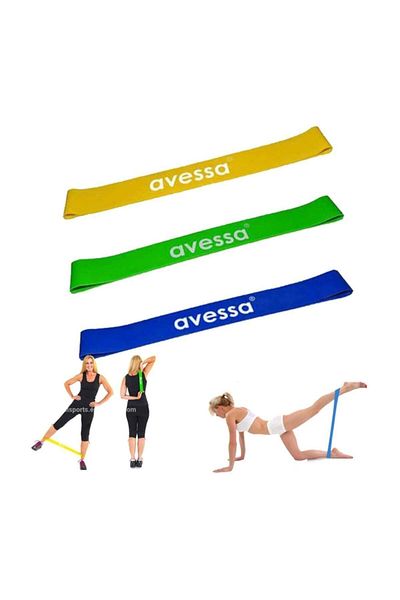 AVESSA Latex Aerobic Band Set of 3 Light Medium Hard