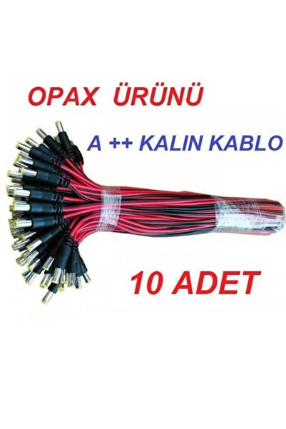 OPAX 10 Adet 12v Kamera Besleme Power Jak Güvenlik Kamera Power Jack Kısa Dev...