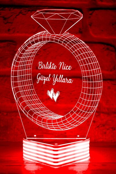 Hediye Kovanı مصباح LED ثلاثي الأبعاد على شكل حلقة