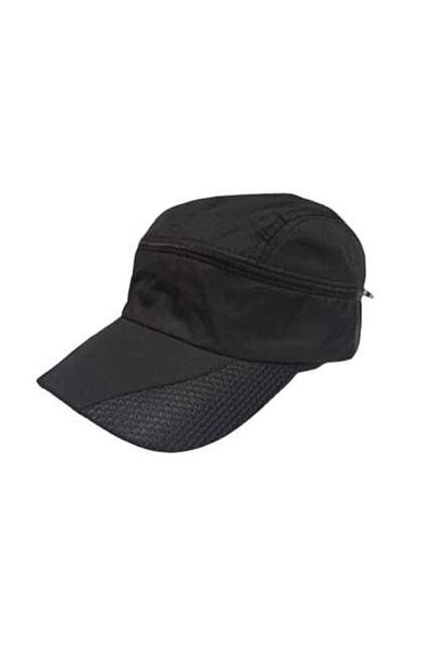 OutletBul Zippered Unisex Black Flared Hat