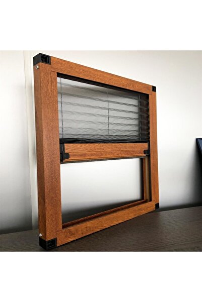 KARABEYOĞULLARI Ahşap Kaplama Plise Sineklik Akordiyon Sürgülü Pileli Sinekli...