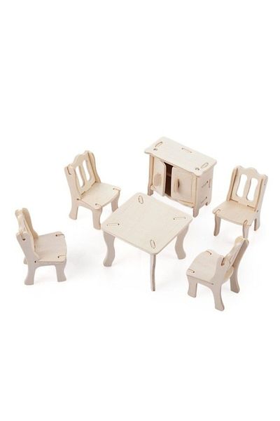 Pi İthalat 3D Wooden Puzzle - Dining Room Paintable Model Project Model Tutorial Educational