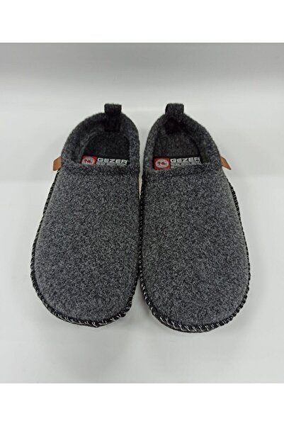 GEZER 12952 Erkek Gri Yumuşak Sesız Taban (Soft Foam) Keçe Ev Terliği