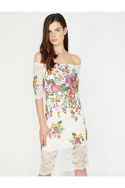 Koton Abendkleid & Abschlusskleid - Weiß - Basic