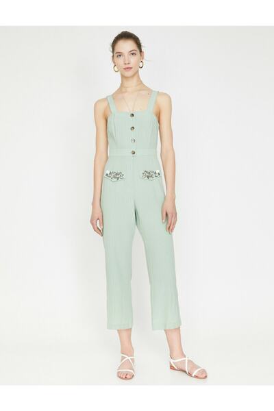 Koton Grüner handgemachter Overall für Damen