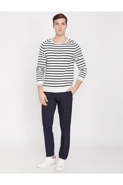 Koton Pánské Slim Fit kalhoty v námořnické modré 9YAM49132NW
