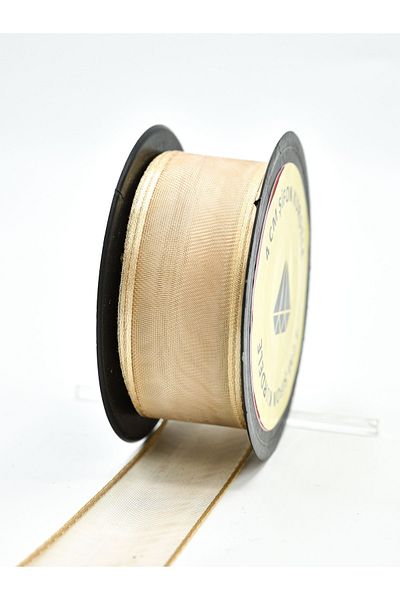 E Elmas Κορδέλα σιφόν καπουτσίνο 4cm-20m