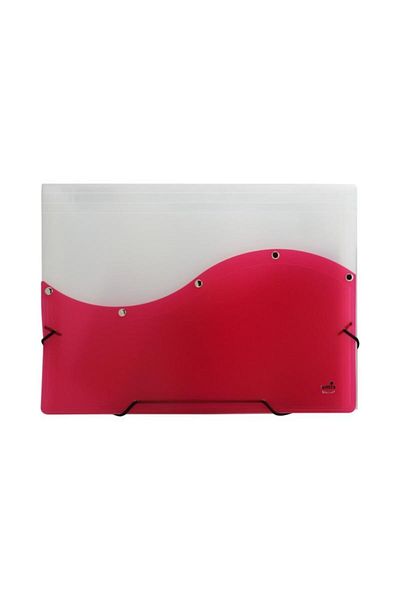 Umix A-4 Fișier cu burduf elastic cu 13 compartimente, roșu