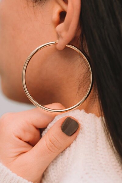 Talas Kuyumculuk 14 Ayar Altın Halka Küpe 5 Cm