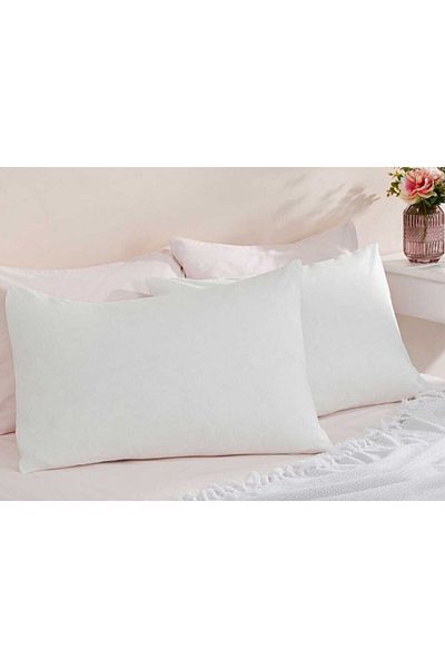 üntaş Μαξιλαροθήκη 2 τεμαχίων 50x70+20 cm Λευκή με Κάλυμμα