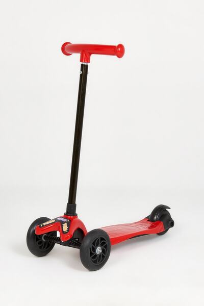 Tois Kırmızı Mitur 3 Tekerlekli Yükseklik Ayarlı Yay Direksiyon Çocuk Scooter
