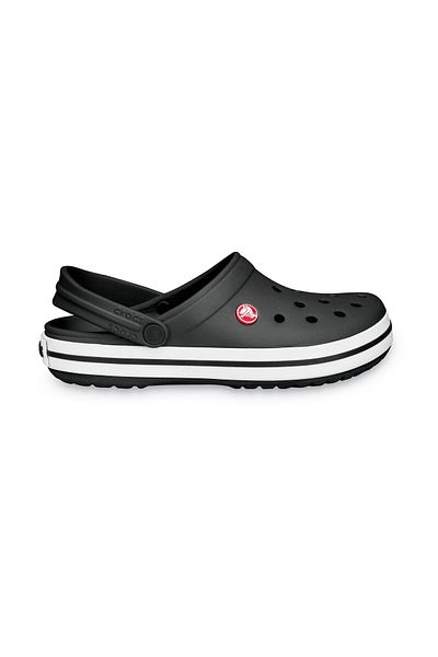 Crocs Παντόφλες Unisex Crocband Black Edge Ασπρόμαυρες ριγέ παντόφλες 11016-001